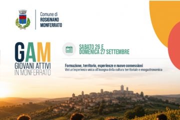 G.A.M.: Giovani Attivi in Monferrato, incontro sabato 26 e domenica 27 settembre 